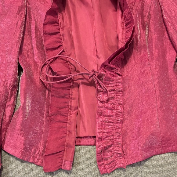 Vintage RAFAEL Fuchsia Ruffled Blazer - Picture 2 of 2